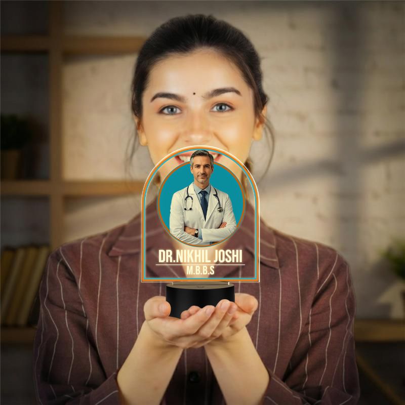 Personalized Doctor LED Night Lamp with Warm White Light Thankyou Gift for Doctor Appreciation Gift for Doctor Clinic & Hospital Decor Light (Doctor Lamp)